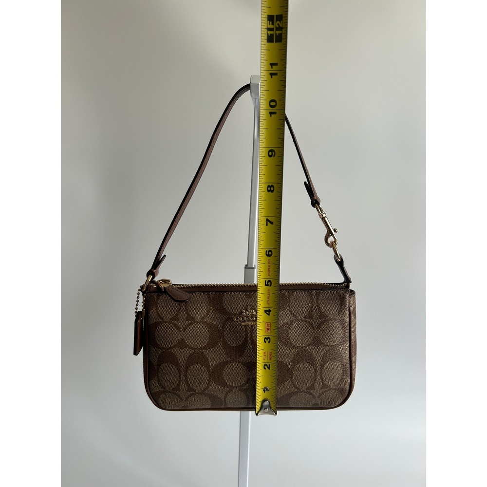 Coach Nolita 19 Brown Signature Coated Canvas Shoulder Bag Excellent - Picture 7 of 8